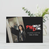 Funny PhD Graduation Phinally Done Photo Kaart (Staand voorkant)