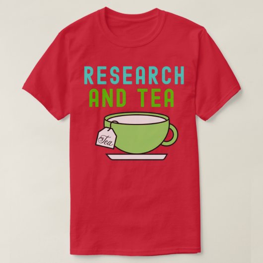 FUNNY PHD RETRO TEXTURED ONDERZOEK EN TEA 1 T-SHIRT (Design voorkant)
