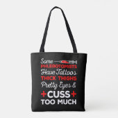 Funny Phlebotomist Gift Tattoos Thick Thighs Tote Bag (Achterkant)