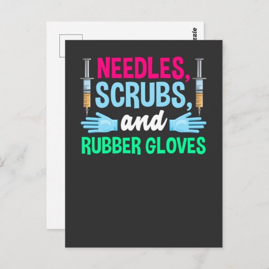 Funny Phlebotomist Syringe en Bloedwerknemer Briefkaart (Voorkant / Achterkant)