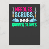 Funny Phlebotomist Syringe en Bloedwerknemer Briefkaart (Voorkant)