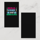 Funny Phlebotomist Syringe en Bloedwerknemer Visitekaartje (Voorkant / Achterkant)