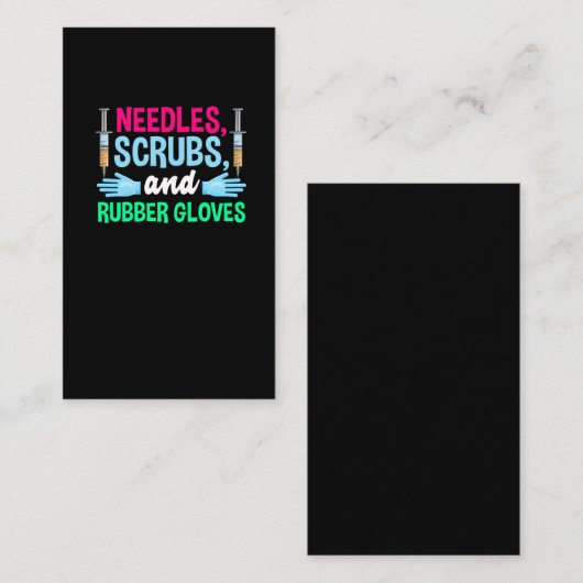 Funny Phlebotomist Syringe en Bloedwerknemer Visitekaartje (Voorkant / Achterkant)