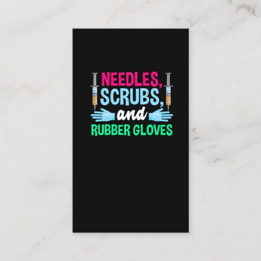 Funny Phlebotomist Syringe en Bloedwerknemer Visitekaartje (Voorkant)