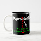Funny Phlebotomist T-Shirts & Gifts Tweekleurige Koffiemok (Links)