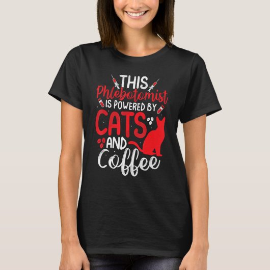 Funny Phlebotomy Phlebotomist Nurse Funny Cat Love T-shirt (Voorkant)