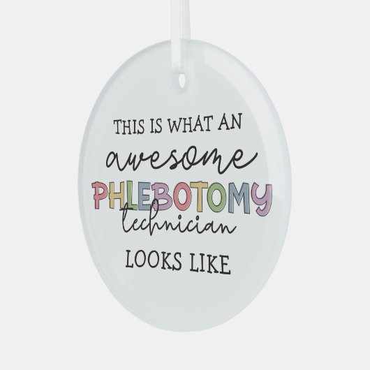 Funny Phlebotomy Technicia geweldige PBT Glas Ornament (Voorkant links)