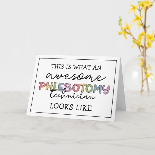 Funny Phlebotomy Technicia geweldige PBT Kaart (Gele Bloem)