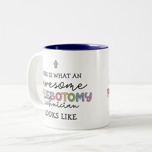 Funny Phlebotomy Technicia geweldige PBT Tweekleurige Koffiemok (Voorkant links)