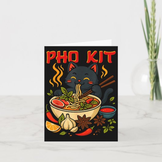 Funny Pho Kit Black Cat Halloween Costume Family M Kaart (Voorkant)