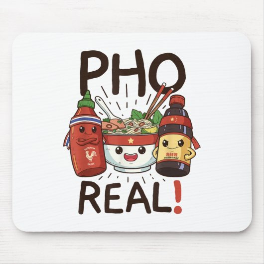 Funny Pho Threads Co. Fun Vietnamese Pho Noodle So Muismat (Voorkant)