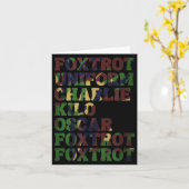 Funny Phonetic Alphabet Nato Military Lice Army Ta Kaart (Gele Bloem)