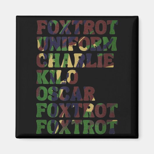 Funny Phonetic Alphabet Nato Military Lice Army Ta Magneet (Voorkant)