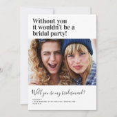 Funny Photo Bridesmaid-Kaart Kaart (Voorkant)