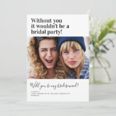 Funny Photo Bridesmaid-Kaart Kaart (Staand voorkant)