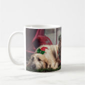 Funny Photo Dogs in kerstAntlers en hoofdkleding Koffiemok (Links)