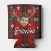 Funny Photo Face Blitzened Christmas Custom Gift Blikjeskoeler (Achterkant)