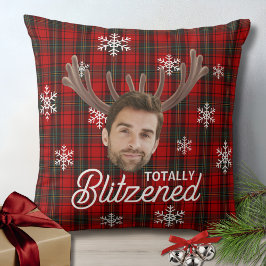 Funny Photo Face Blitzened Christmas Custom Gift Kussen