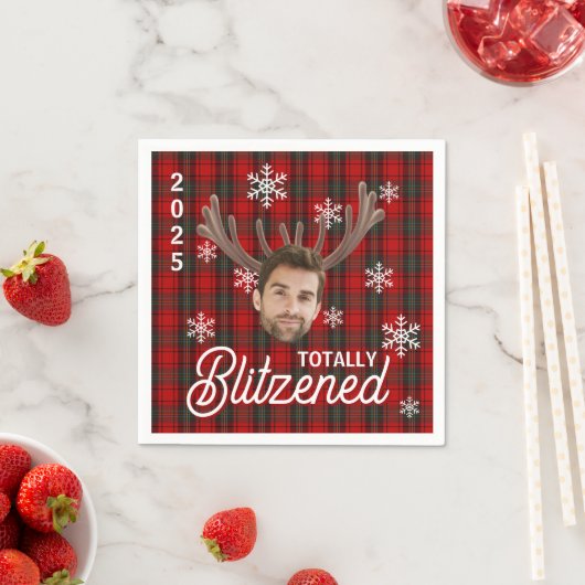 Funny Photo Face Blitzened Christmas Custom Gift Servet (Insitu)