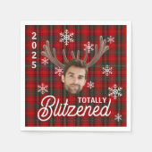 Funny Photo Face Blitzened Christmas Custom Gift Servet (Voorkant)