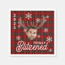 Funny Photo Face Blitzened Christmas Custom Gift Servet