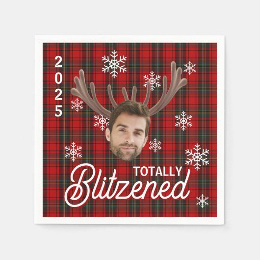 Funny Photo Face Blitzened Christmas Custom Gift Servet (Voorkant)