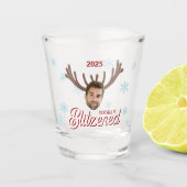 Funny Photo Face Blitzened Christmas Custom Gift Shot Glas (Voorkant)