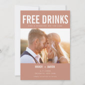 Funny Photo Free Drinken Wedding Save the Date (Voorkant)