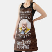 Funny Photo Grandpa Man Myth Grilling Legend Schort (Insitu)