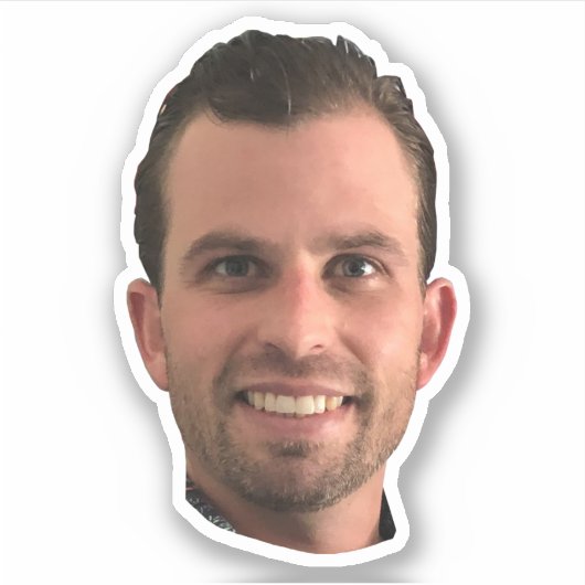 Funny Photo Head Bachelorette Party Groom Sticker (Voorkant)