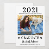 Funny Photo Home School Dog Class 2021 Afstuderen Aankondiging (Voorkant / Achterkant)