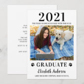 Funny Photo Home School Dog Class 2021 Afstuderen Kaart (Voorkant / Achterkant)