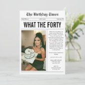 Funny Photo Newspaper 40th Birthday Kaart (Staand voorkant)