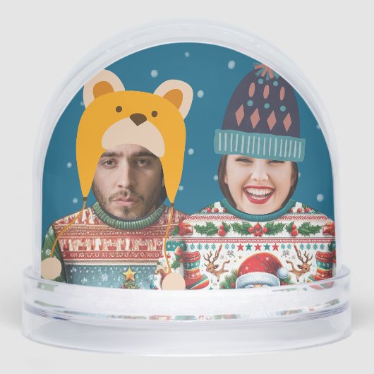 Funny Photo Personalized Christmas Jumper Sneeuwbol (Voorkant)