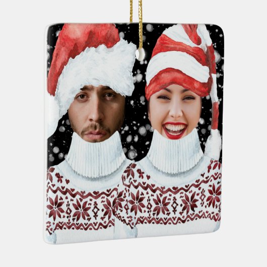 Funny Photo Personalized Christmas Keramisch Ornament (Rechts)