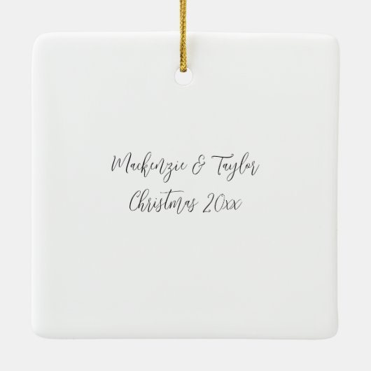 Funny Photo Personalized Christmas Keramisch Ornament (Achterkant)