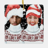 Funny Photo Personalized Christmas Keramisch Ornament (Voorkant)