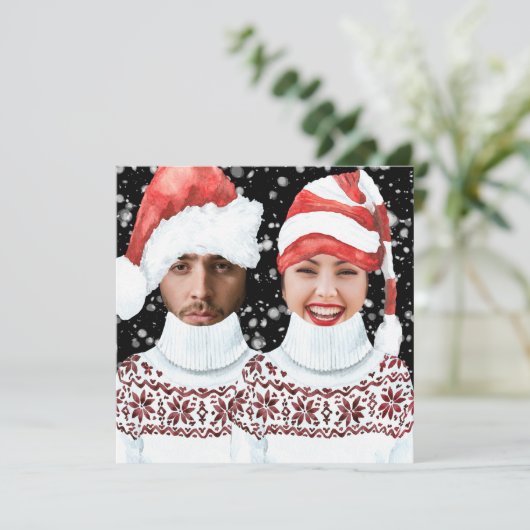 Funny Photo Personalized Kerstmis (Staand voorkant)