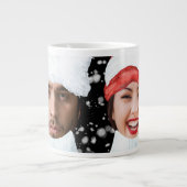 Funny Photo Personalized Kerstmis Grote Koffiekop (Voorkant)
