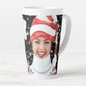 Funny Photo Personalized Kerstmis Latte Mok (Rechterhoek)