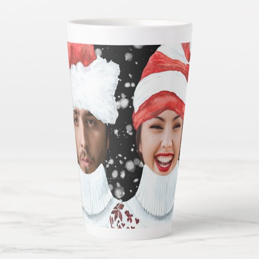 Funny Photo Personalized Kerstmis Latte Mok (Voorkant)