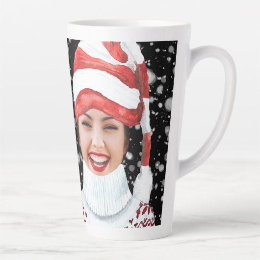 Funny Photo Personalized Kerstmis Latte Mok (Rechts)