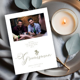 Funny Photo proposal Gray Wedding Groomsman