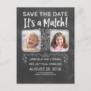 Funny Photo Save the Date - Het is een match Aankondigingskaart
