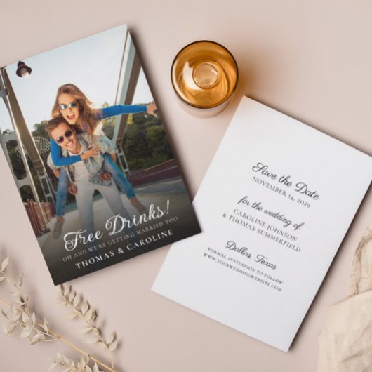 Funny Photo Save the Date Wedding Announounding Kaart