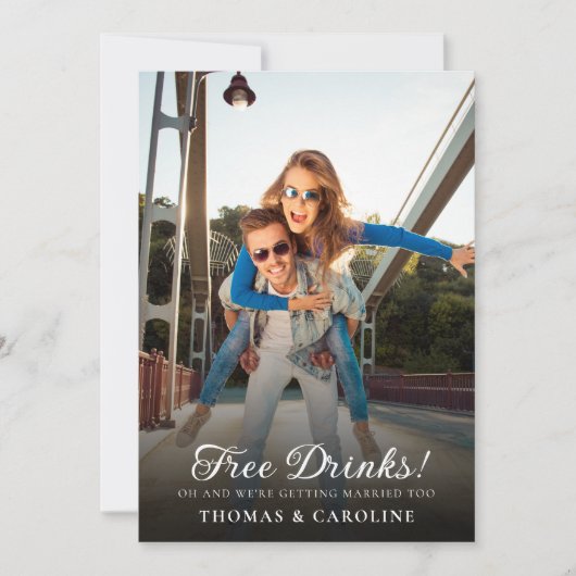 Funny Photo Save the Date Wedding Announounding Kaart (Voorkant)