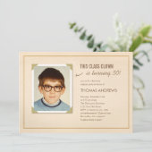 Funny Photo Surprise Birthday Party Invitations Kaart (Staand voorkant)