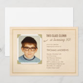 Funny Photo Surprise Birthday Party Invitations Kaart (Voorkant / Achterkant)