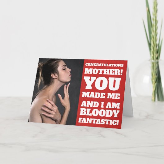 Funny Photo Wenskaart for Moederdag Kaart (Voorkant)