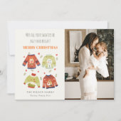 Funny Photo Winter Kerstmis hoort Ugly Sweater Feestdagenkaart (Voorkant)